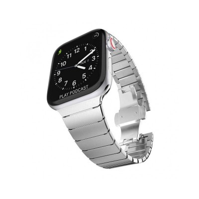 Curea Linkband Compatibila Cu Apple Watch 1/2/3/4/5/6 (42/44mm) Silver